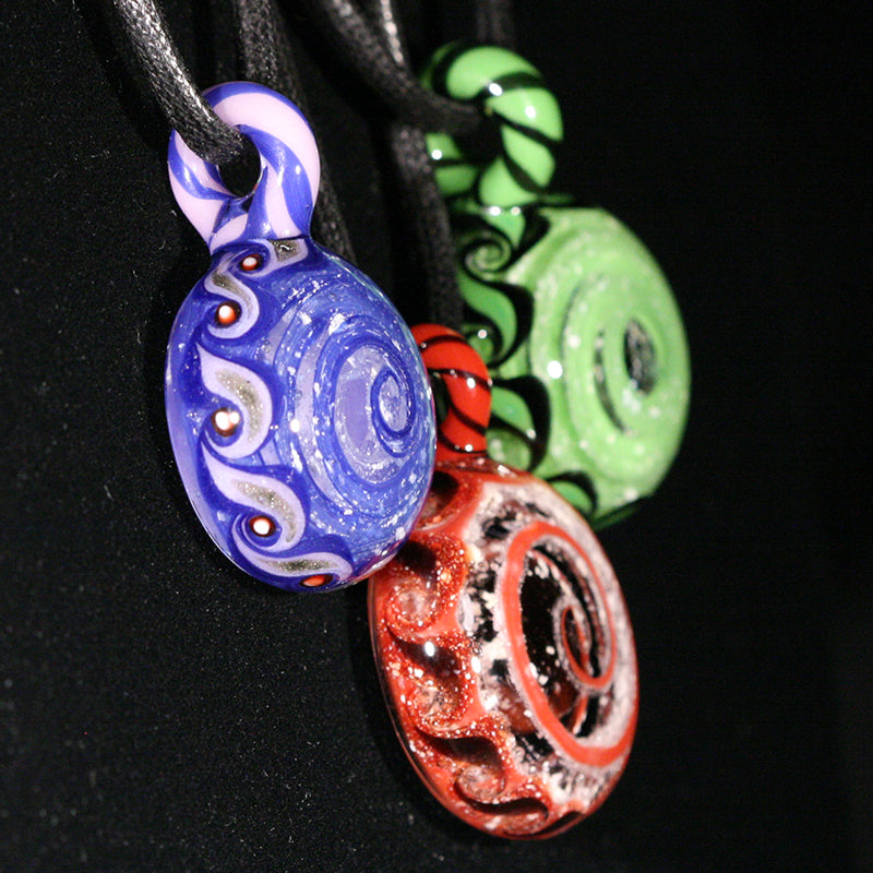 pinwheel pendant with cremation ash